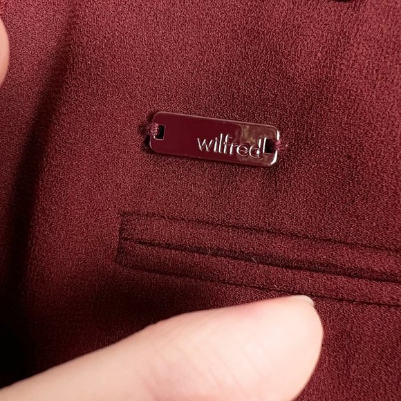 Aritzia Wilfred 100% Silk Trim Trousers Slim Straight Tuxedo Stripe Pants Preppy - Picture 3 of 5